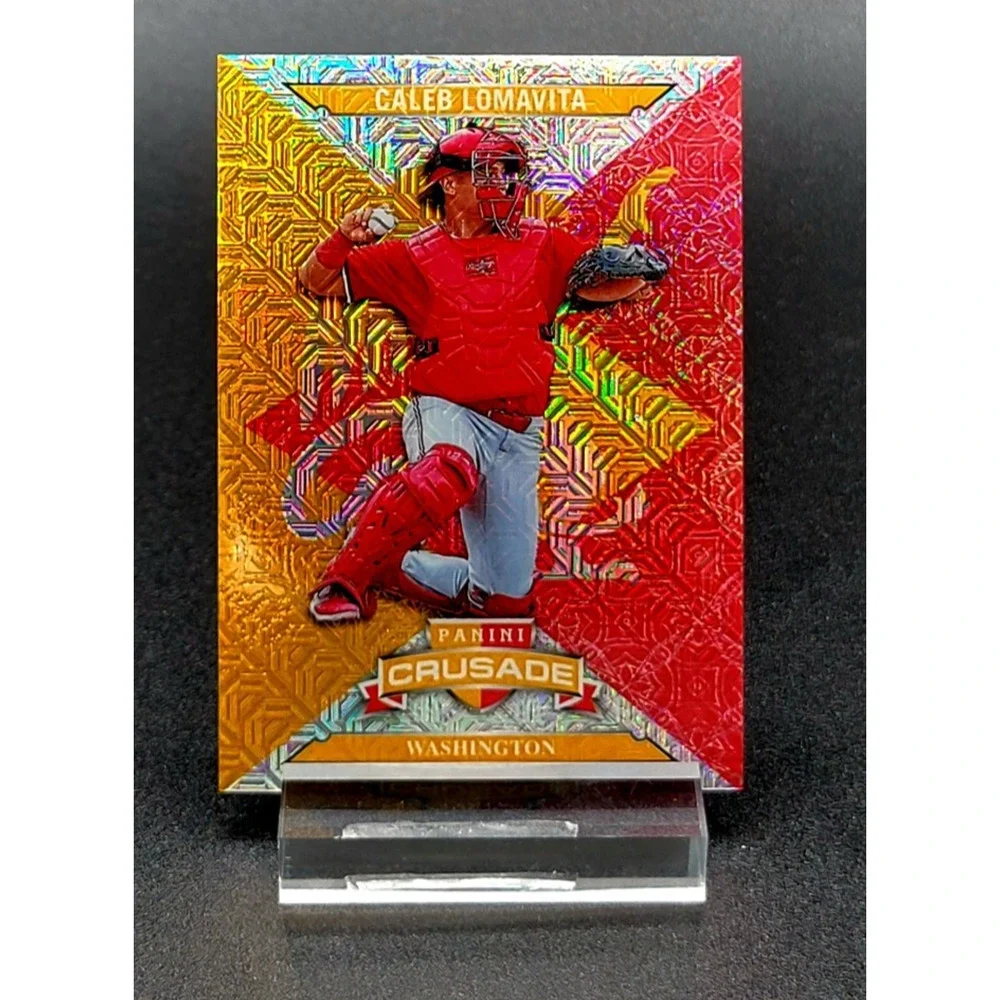 2025 Caleb Lomavita RC Dawn Auto /15, Crusade Gold Mojo /10 Nationals Prospect